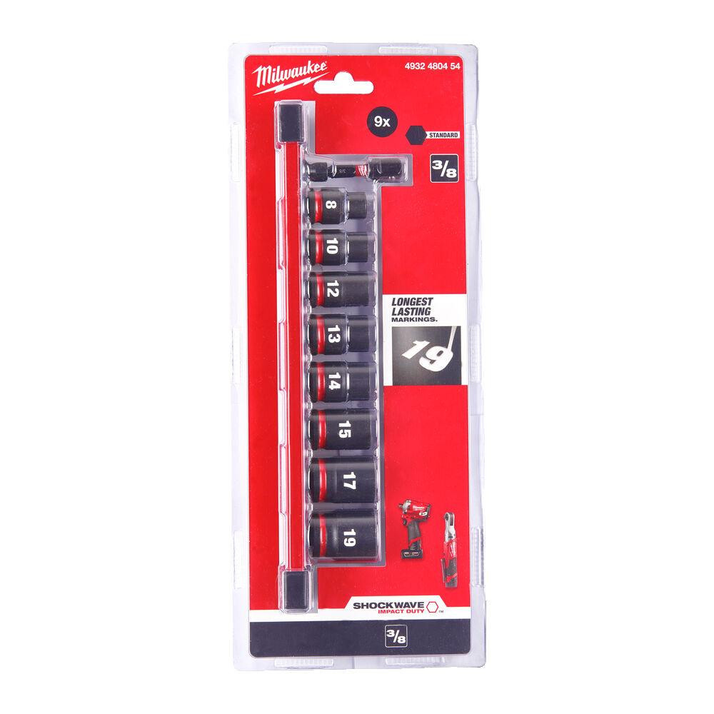 Набір головок ударних 3/8, 9 предметів (8-19мм+ перехідник) MILWAUKEE упаковка: рейка Одеса - фото 2