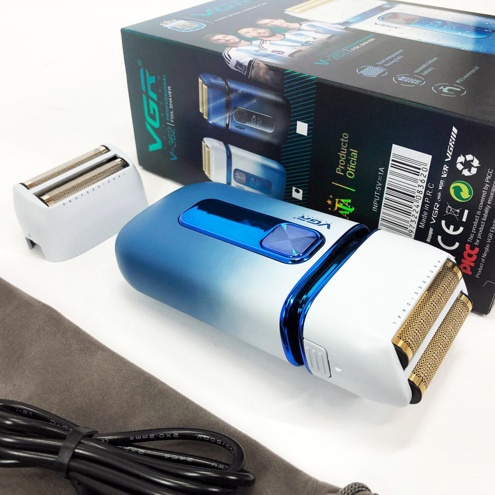 Електрична бритва з вбудованим акумулятором VGR, Чоловіча електрична акумуляторна електробритва IN-42 Львів - фото 15