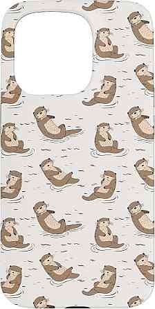 Чехол для iPhone 15 Pro с принтом выдры мультицветный двухкомпонентный TPU+PC защитный антивоударный авторские Киев