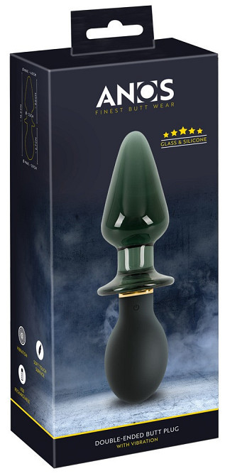 Анальный стимулятор - ANOS Double-Ended Butt Plug With Vibration Sex Aura Киев - изображение 1