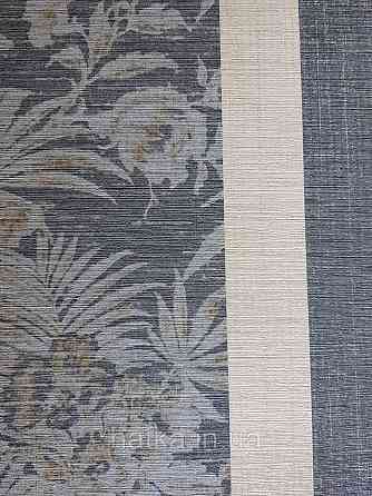 Шпалери флізелінові еко Casadeco Five o'clock 0.53х10 коричневі квіти, пальми, листя на чорному під тканина гобелен Київ