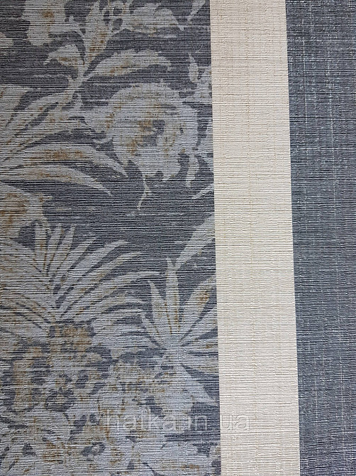 Шпалери флізелінові еко Casadeco Five o'clock 0.53х10 коричневі квіти, пальми, листя на чорному під тканина гобелен Київ - фото 3