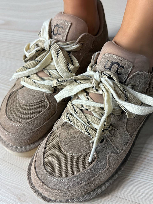 Кросівки жіночі Hengji 1517-18 замшеві з подвійною шнурівкою уггі бежеві, 38, 24,5 см Київ - фото 9