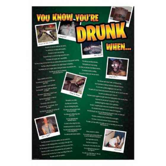 Постер "You know you are drunk when" 61 x 91,5 см Рівне