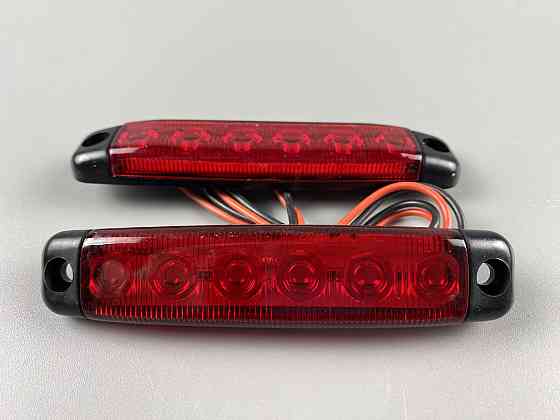 Ліхтар LED габаритний світлодіодний 24V IP67 6 led діодів SMD червоний , оптична лінза + кріплення для авто Мукачево