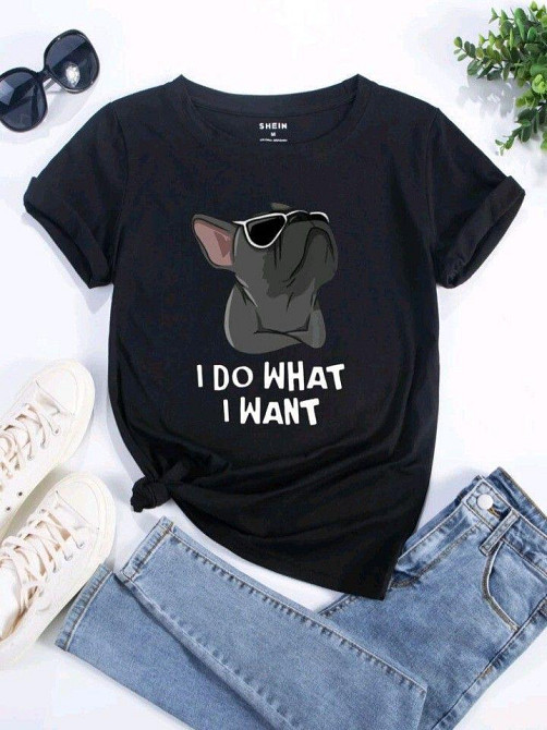 Футболка женская с принтом  42 Черная 2664083230 Днепр - изображение 1