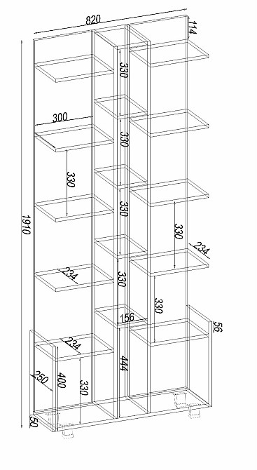 Тумба офисная ОС-6, Дуб Крафт Білий, 820/250/1930 Львов - изображение 4