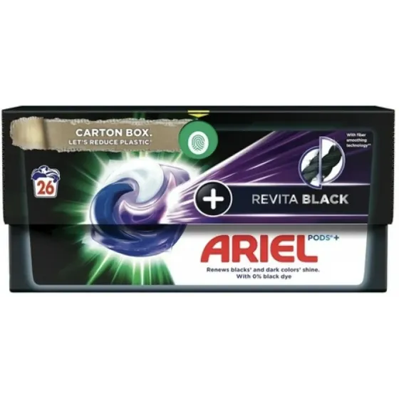 Капсулы для стирки черной одежды Ariel+Revita black 26 капсул Львов