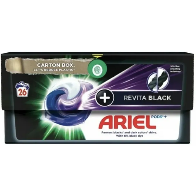 Капсулы для стирки черной одежды Ariel+Revita black 26 капсул Львов - изображение 1