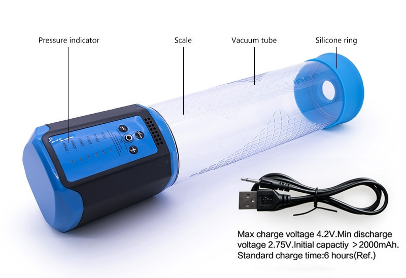 Автоматическая вакуумная помпа с зарядкой от USB CANWIN Passion Pump Men BLUE - P638AU Sex Aura Киев - изображение 7