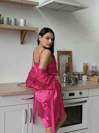 Пижама женская шелковая с шортами Малиновый XS Харьков