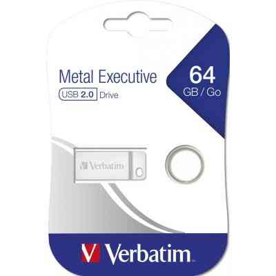 USB флеш накопичувач Verbatim 64GB Metal Executive Silver USB 2.0 (98750) Вінниця