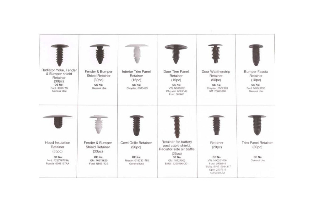 Набір пластикових кріплень універсальних 340 пр.,в пластиковому органайзері Forsage F-01Z0237 Одеса - фото 2