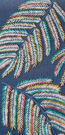 Шпалери вінілові на флізеліні Rasch Clasik 0,53х10 листя гілки яскраві на синьому Київ