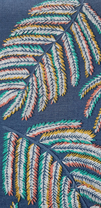 Шпалери вінілові на флізеліні Rasch Clasik 0,53х10 листя гілки яскраві на синьому Київ - фото 3