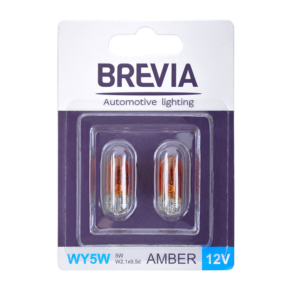 Лампа розжарювання Brevia WY5W 12V 5W W2.1x9.5d AMBER B2, 2шт Київ - фото 1