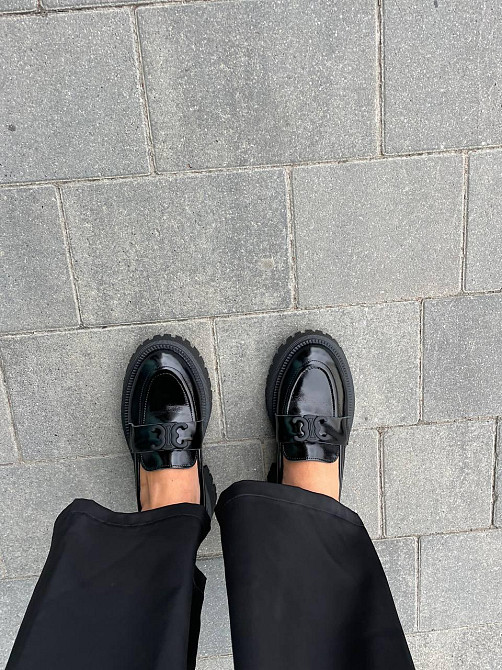 Туфли женские KATI SHOES черные лакированные натуральная кожа на низком ходу размер 36-40 (305) Коломия - фото 5