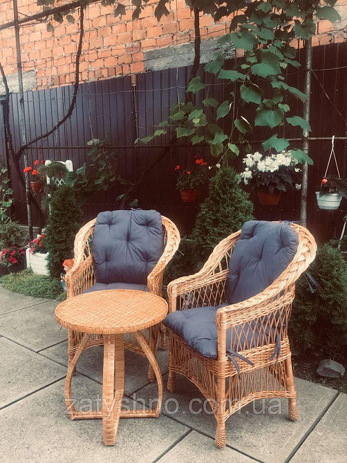 Столик та крісла з лози на подарунок Київ - фото 1