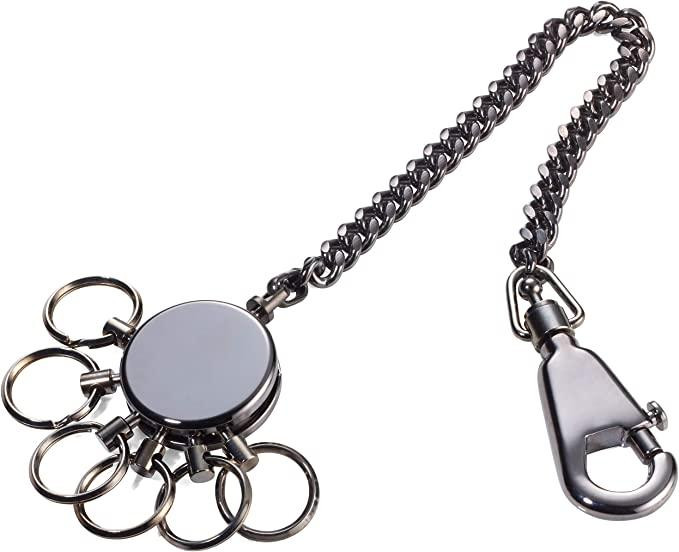 Брелок с карабином Troika с цепочкой и шестью кольцами Серебристый Киев - изображение 1