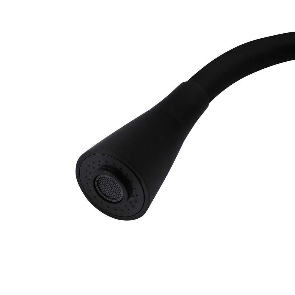 Змішувач для кухні з гнучким виливом Kroner KRP Küche - C031BLK чорний/хром Київ - фото 8