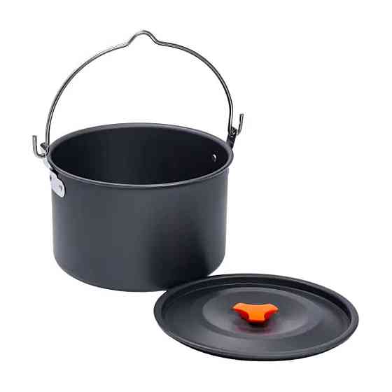 Набір туристичного посуду в сумці для походу та кемпінгу: каструля, сковорода, чайник HP39578C Київ