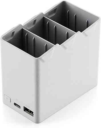 Станция зарядная DJI Mini 3 Pro серый двусторонняя зарядка Powerbank 30W USB-C для 3 батарей совместима с Mini Киев