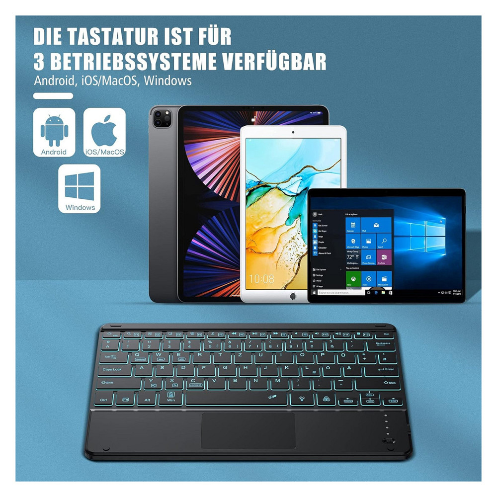 Клавіатурний чохол QWERTZ для iPad Pro 12.9 (2018/2020/2021/2022) чорний з трекпадом і тримачем для Apple Pencil Київ - фото 5