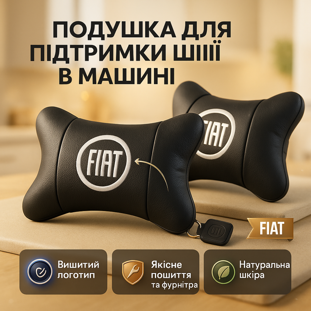 Подушка подголовник с логотипом Fiat, Подушка подголовник для путешествий, Подарок водителю AP-38 Львов - изображение 15