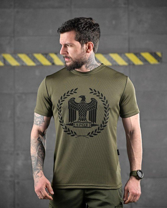 Тактическая потоотводящая футболка OBLIVION  SPQR олива  ДЛ6580 Одесса - изображение 2