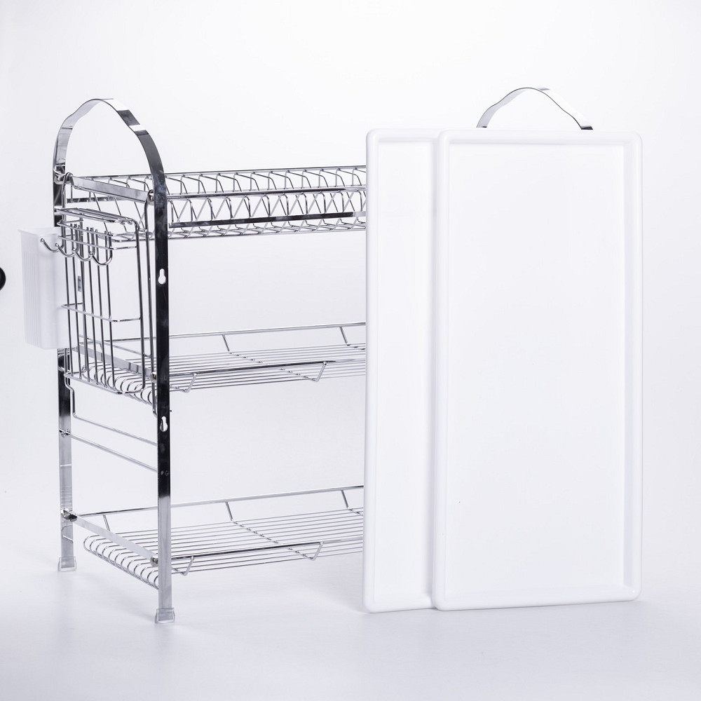 Сушарка кухонна з хромованої сталі трирівнева з піддонами і тримачами HP-46-12 Коломия - фото 5