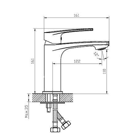 Смеситель для умывальника Haiba Troya 001 латунный на шпильке (HB9659) Черновцы