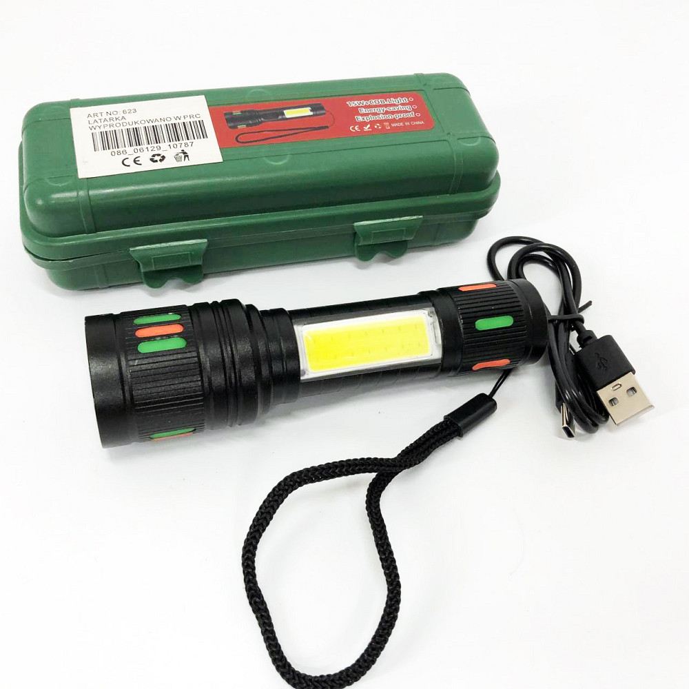Светодиодный фонарик Аккумуляторный фонарь 623-TG+COB, Сильный фонарик, Тактический фонарь для армии UM-53 Львов - изображение 8