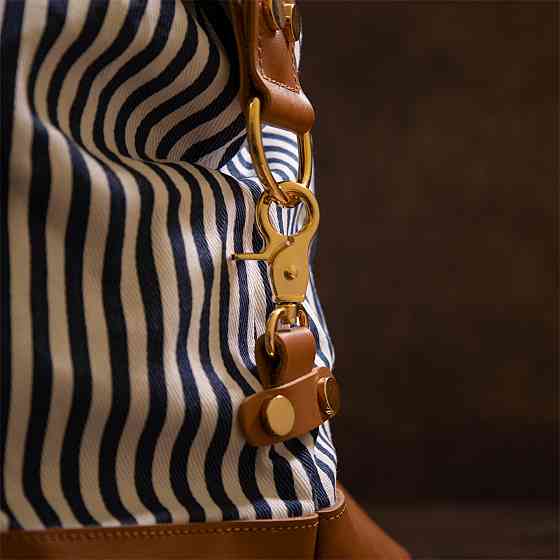 Дорожня сумка текстильна жіноча в смужку Біла (Vintage) Київ