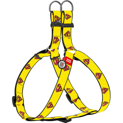 Шлея для собак WAUDOG Nylon з QR паспортом анатомічна "Супермен 2" M (0720-2014) Вінниця - фото 1