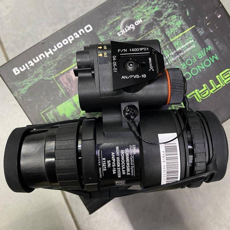 Прилад нічного бачення Монокуляр PVS-18 1х32 з кріпленням Wilcox L4G24 на шолом + підсумок Вінниця - фото 5