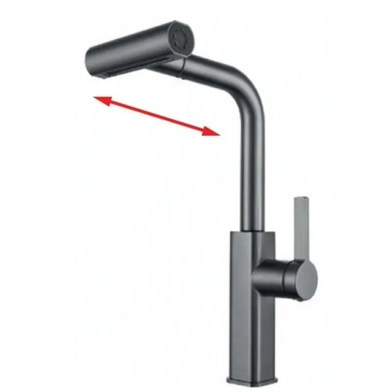 Кухонний змішувач Mixxus MOZ-014 Graphite з висувною лійкою 4 режими з нержавної сталі MI6340 Харків - фото 1