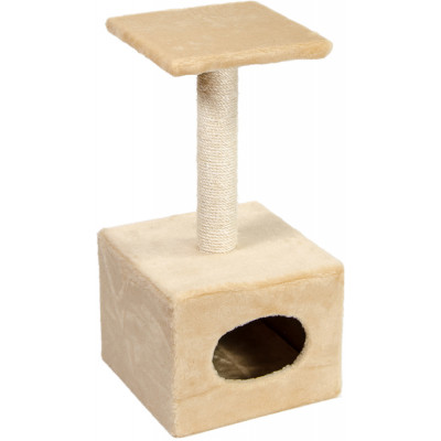 Дряпка (кігтеточка) для котів Природа Д1 з будкою (бежева) (4820157403051) Вінниця - фото 1