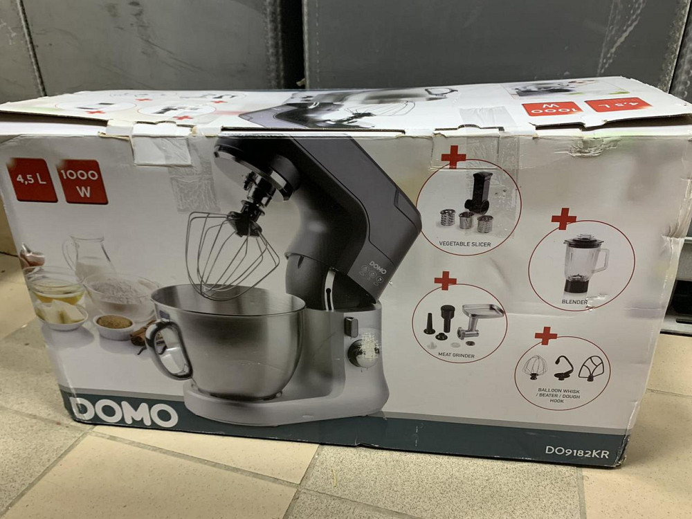 Б/В Багатофункціональний кухонний комбайн 3-в-1 DOMO DO9182KR Black (Планетарний міксер, блендер, м'ясорубка, овочерізка) Київ - фото 5