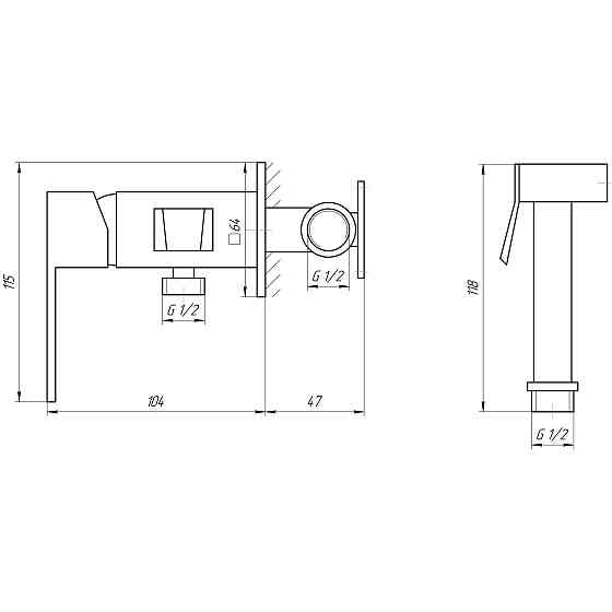 Змішувач гігієнічний TOPAZ LEXI TL 21106-H57 Луцк