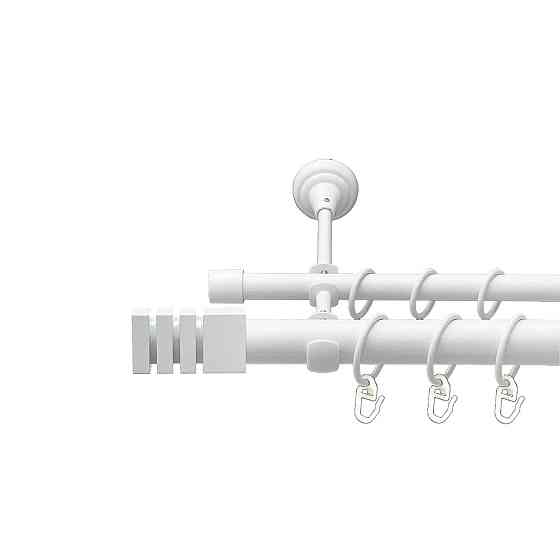 Карниз Orvit Акорда металевий дворядний відкритий гладка труба кільце металеве Арктіс 25\16 мм 200 см Львов