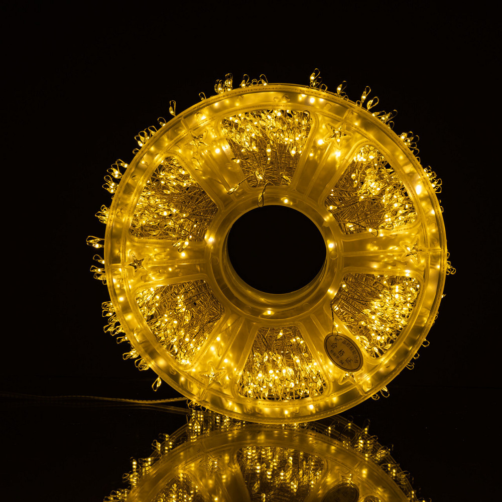 Новорічна гірлянда кімнатна роса Хвойна лапа 50 м 1500 LED білий провід Жовте сяйво D1500L50MWY Київ - фото 3