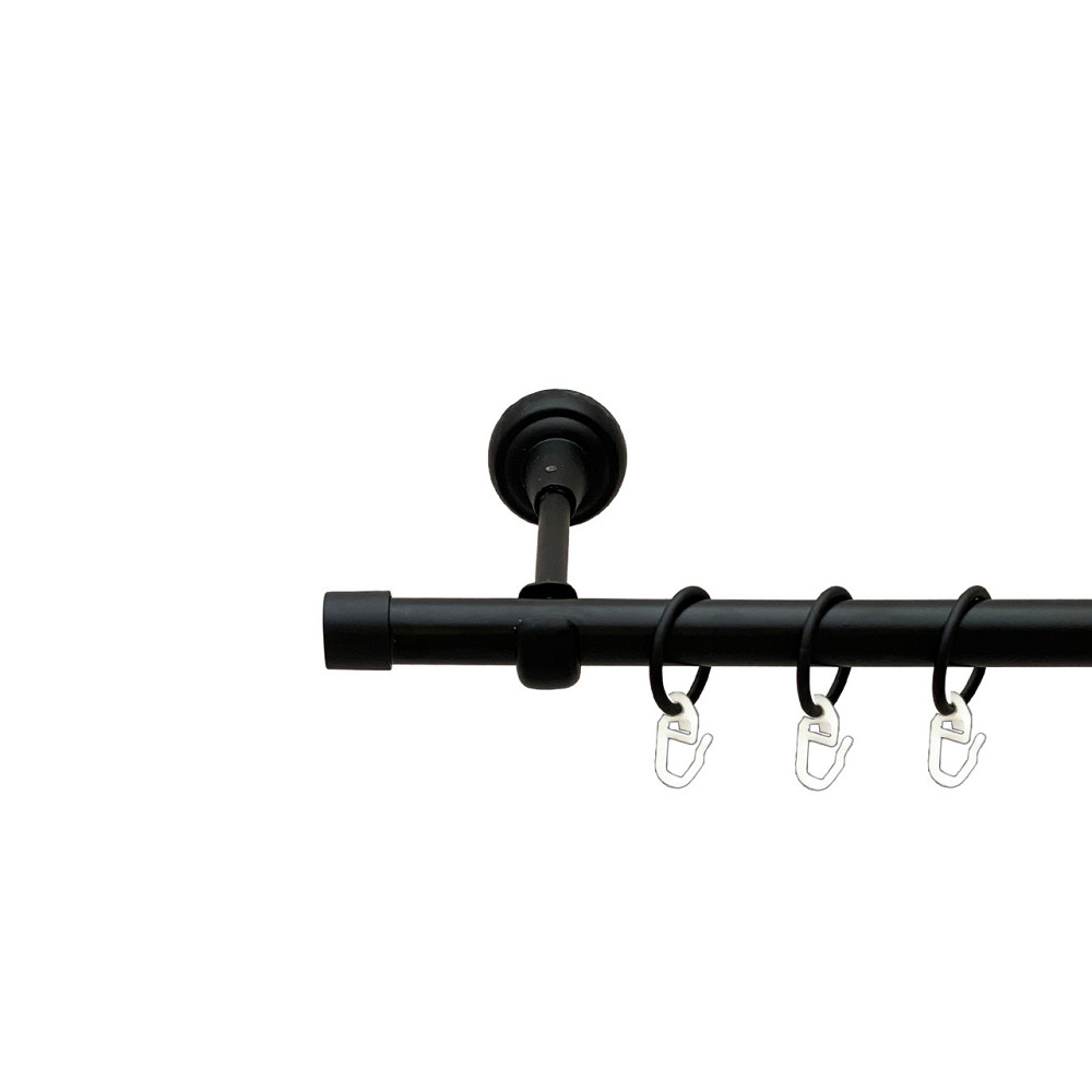 Карниз Orvit Заглушка металевий однорядний відкритий Чорний Оксамит 19 мм 300 см (00-00013544) Львов - изображение 1