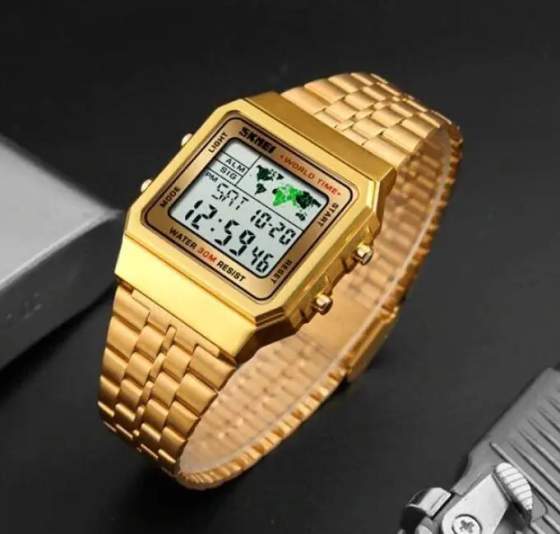 Чоловічий наручний годинник Skmei 1338 (Золотистий) Вінниця