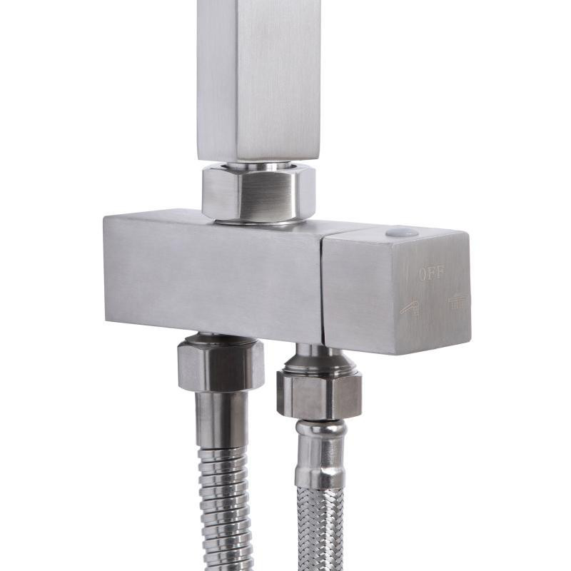 Душевая стойка универсальная Lidz Kubis 1120 Nickel на два потребителя из нержавеющей стали Харьков - изображение 3