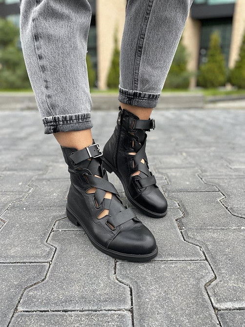 Olli Ботинки OLLI черные натуральная кожа весна-осень размер 36-38 (K-23-1055) Коломия - фото 10