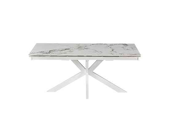 Стіл Квант 160 (+60)*90, білий/кераміка нефрит Днепр