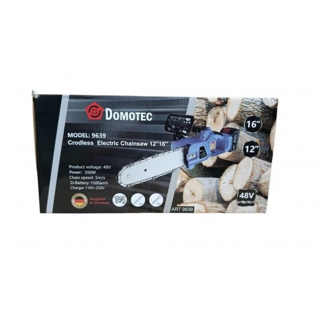 Електропила Domotec SAW 12'' і 16'' (9639) з двома шинами та ланцюгами, зручна ланцюгова пилка для саду та дачі Одеса - фото 2