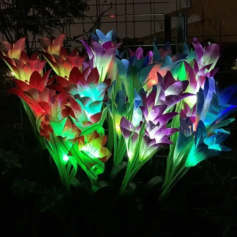 Уличный Садовый фонарь на солнечной батарее Лилия 74 см Коломия - фото 4