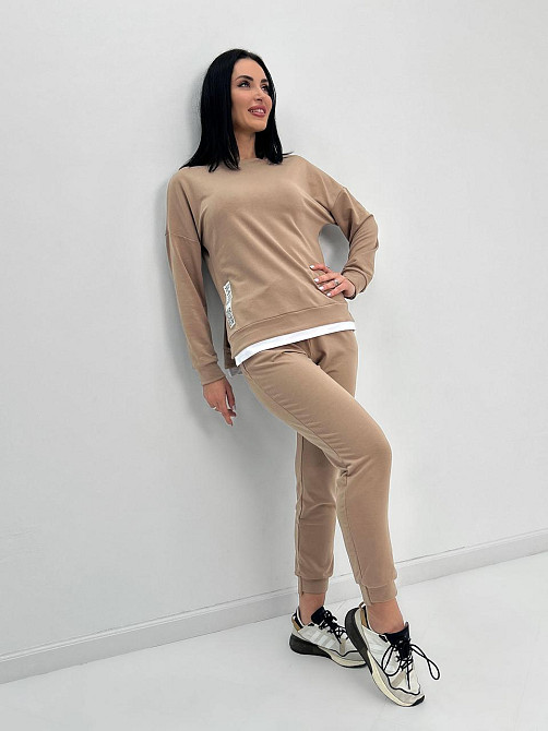 Трикотажный костюм-двойка Spring батал 54-56, Капучино Киев - изображение 2