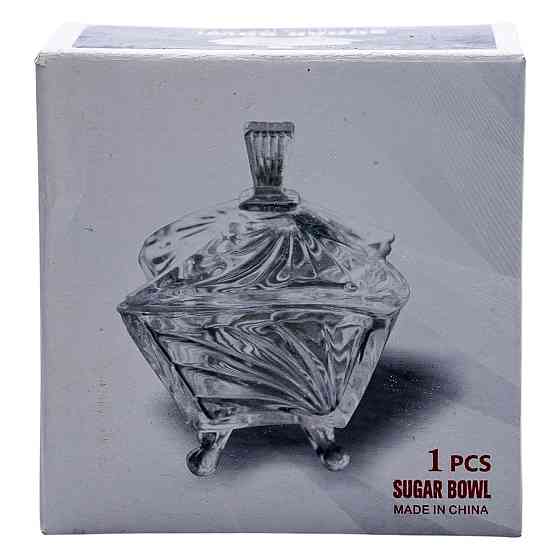 Цукорниця з кришкою 7.5×7.5×9 см ваза цукорниця скляна HP-4-117 Коломия